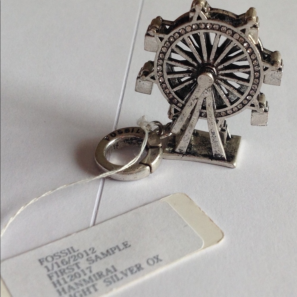 New Fossil Brushed Silver Metal Ferris Wheel Charm